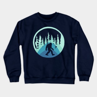 Bigfoot in Teal Forest Crewneck Sweatshirt